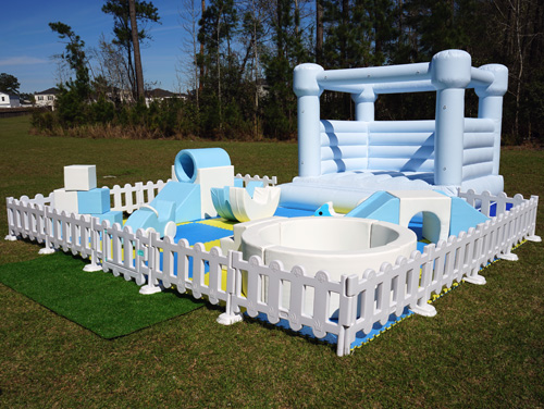 Blue Bounce Castle with Playground